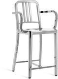 Emeco 1006 Navy Counter Stool With Arms - 1006 24A