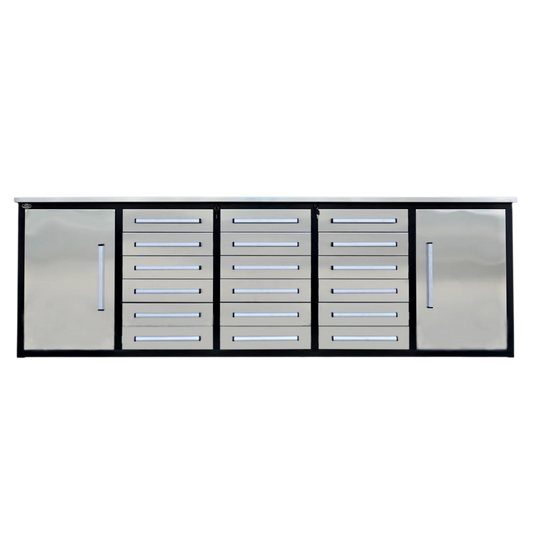 Chery Industrial [AS-IS] 10ft Storage Cabinet with Workbench (18 Drawers) - D_WW000182
