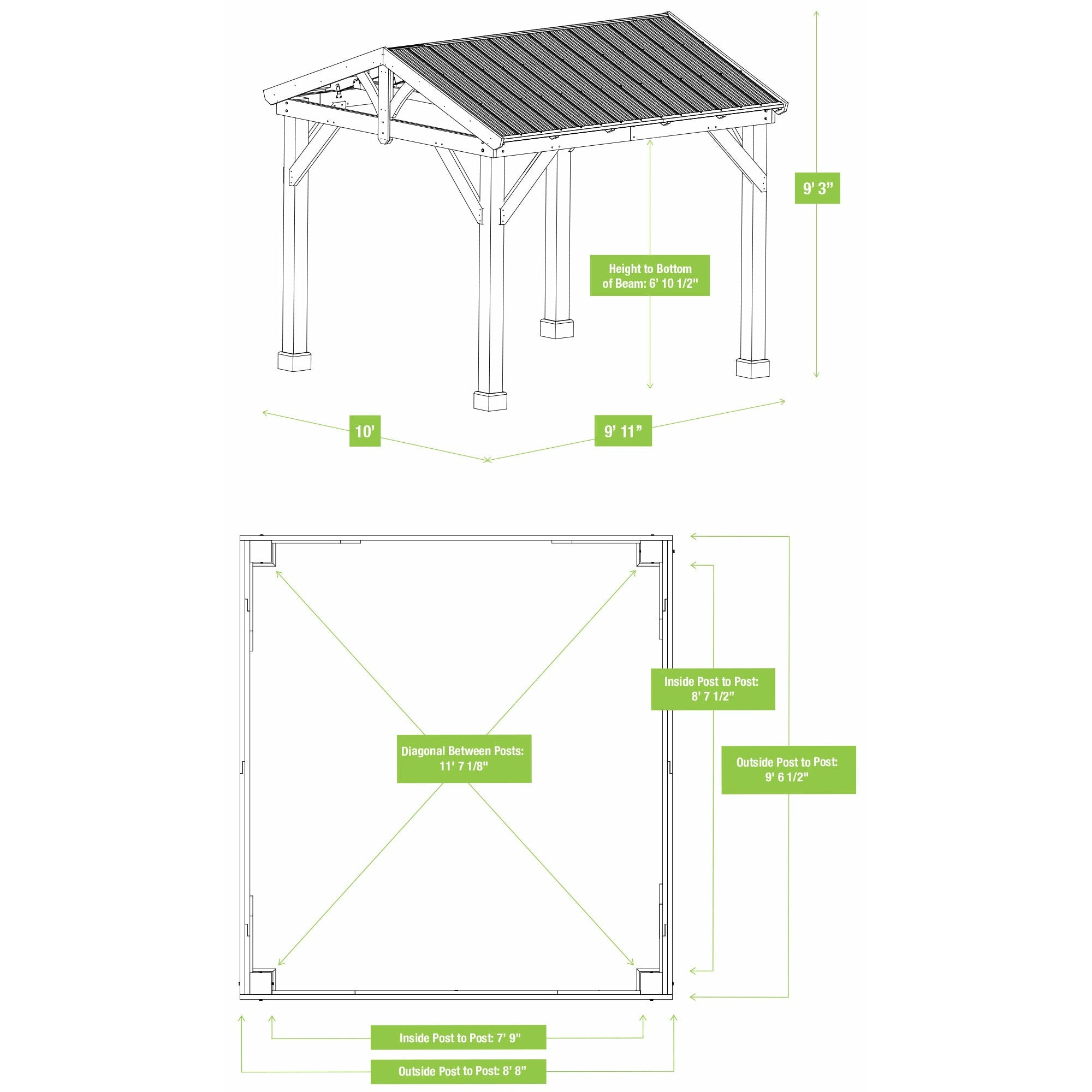 Yardistry 10' x 10' Meridian Pavilion YM11909COM