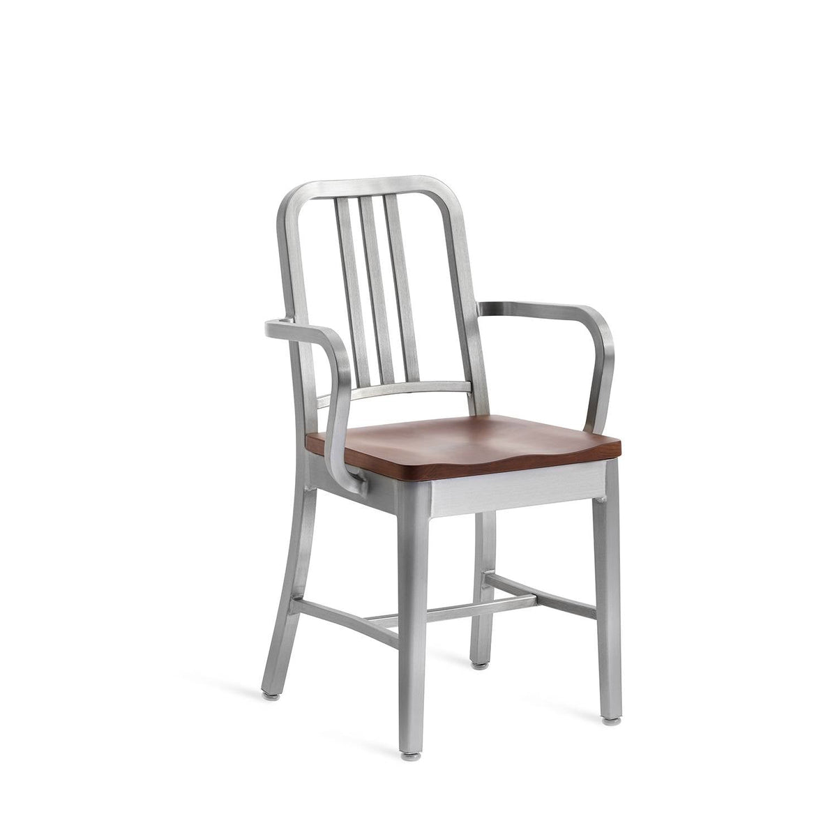 Emeco 1104 Navy Armchair With Wood Seat - 1104 A CHERRY