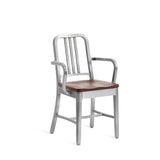 Emeco 1104 Navy Armchair With Wood Seat - 1104 A CHERRY
