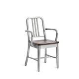 Emeco 1104 Navy Armchair With Wood Seat - 1104 A CHERRY
