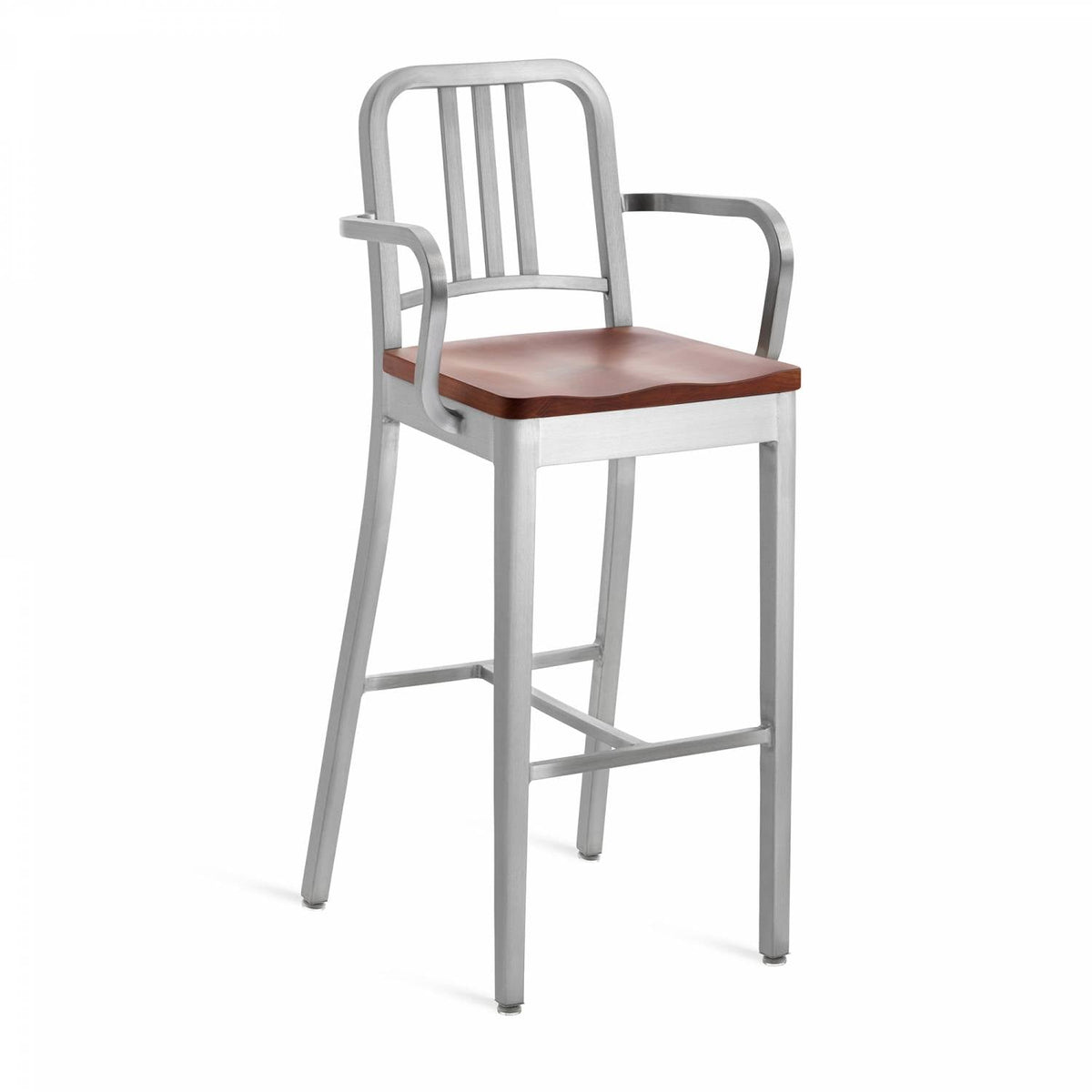 Emeco 1104 Navy Barstool With Arms - 1104 30 A CHERRY