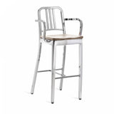 Emeco 1104 Navy Barstool With Arms - 1104 30 A CHERRY