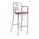 Emeco 1104 Navy Barstool With Arms - 1104 30 A CHERRY