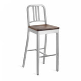 Emeco 1104 Navy Barstool With Wood Seat - 1104 30 CHERRY