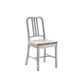 Emeco 1104 Navy Side Chair With Wood Seat - 1104 CHERRY