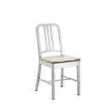 Emeco 1104 Navy Side Chair With Wood Seat - 1104 CHERRY
