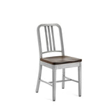 Emeco 1104 Navy Side Chair With Wood Seat - 1104 CHERRY