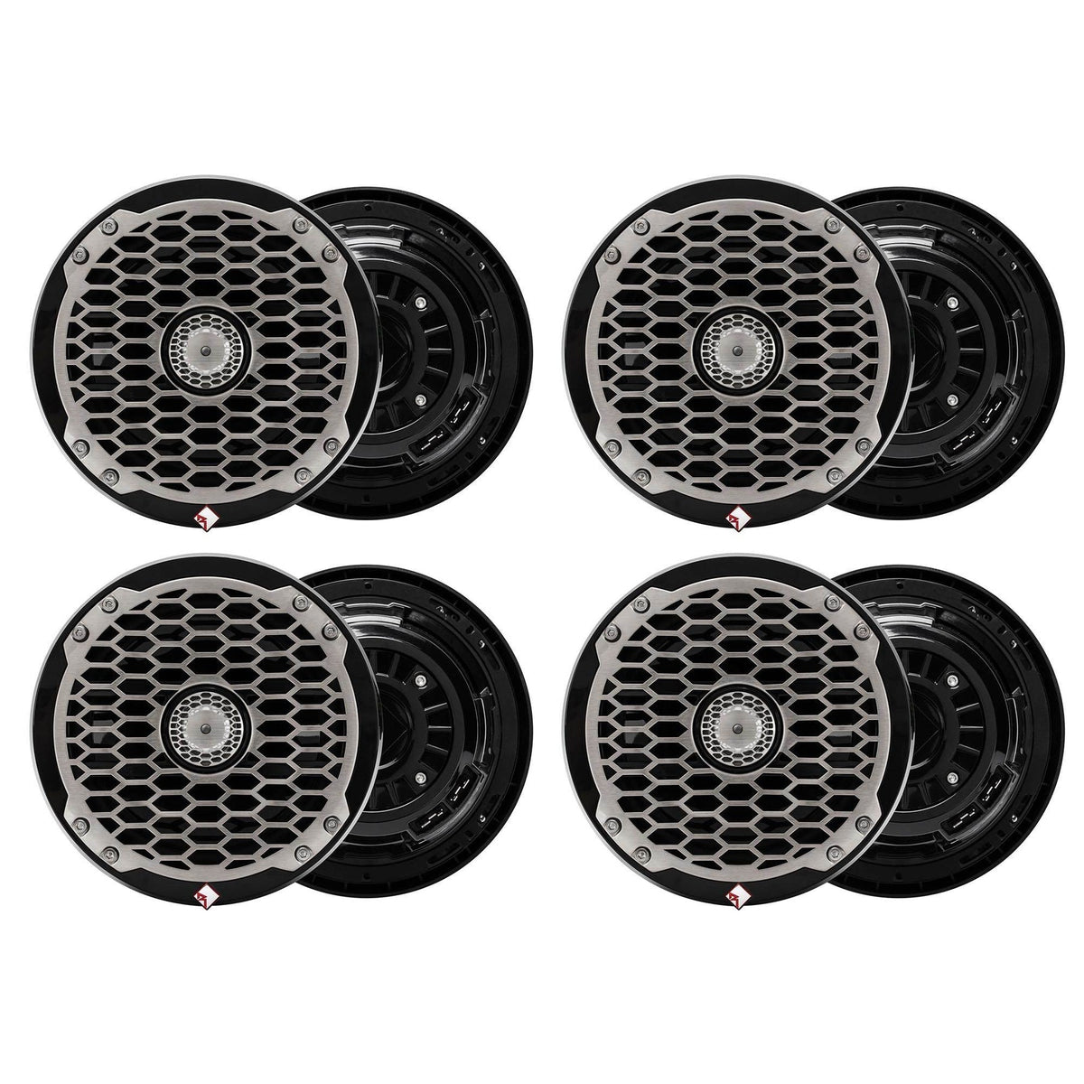 Rockford Fosgate Punch Marine 6.5" 170W 2 Way Outdoor Portable Speakers 8 Pack - 123031