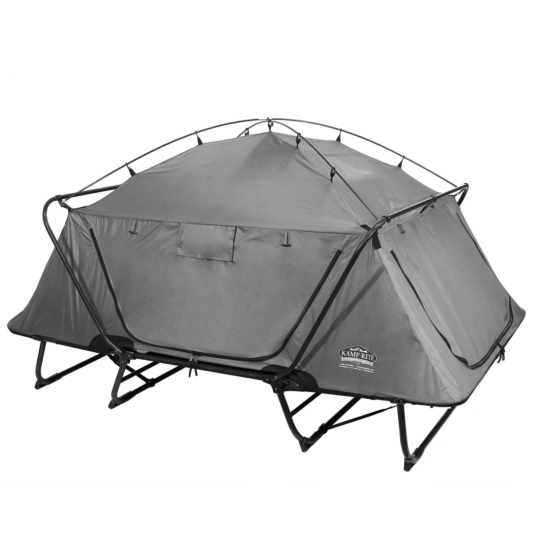 Kamp-Rite Portable Double Tent Cot, Chair, & Tent for 2 Campers, Gray 3 Pack - 259318