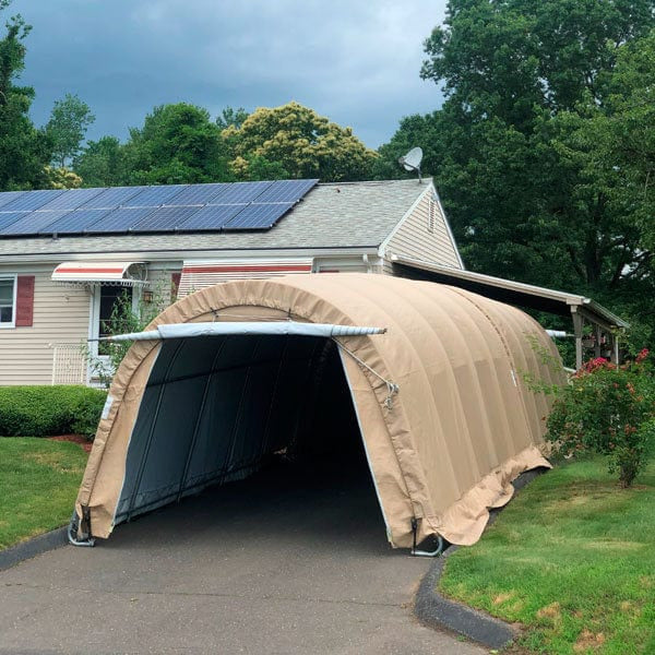 Rhino Shelter Extended Garage Round Style 12'W x 40'L x 8'H