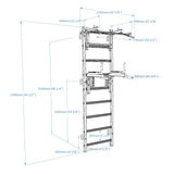 BenchK Swedish Ladder w/ Dip Bar & Rack - White