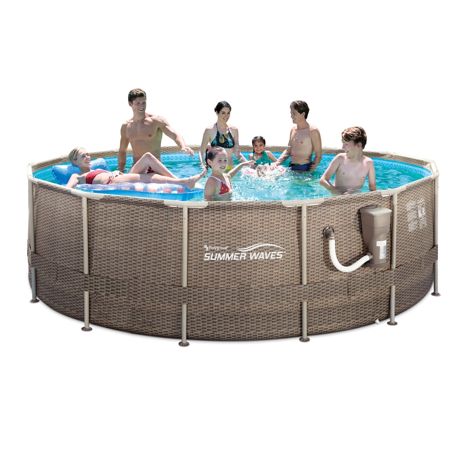 Summer Waves 14' x 48" Round Frame Above Ground Swimming Pool with Ladder & Pump - 137374