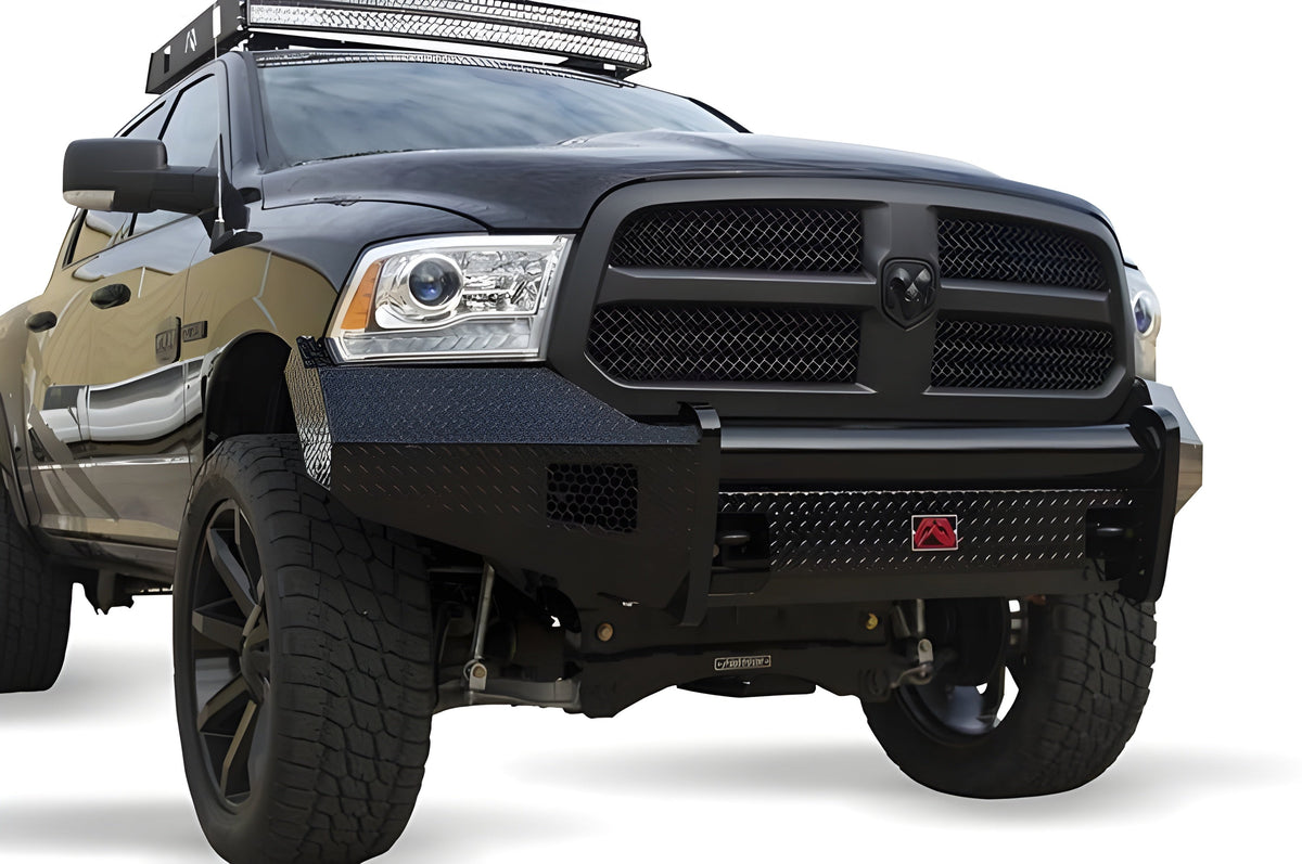 Fab Fours Black Steel No Guard Front Bumper 2013-2018 Dodge 1500 DR13-K2961-1