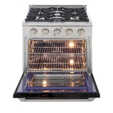 Kucht Professional 30 in. 4.2 cu ft. Propane Gas Range with Black Door and Silver Knobs -  KNG301/LP-K