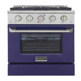 Kucht 30" Pro-Style Natural Gas Dual Fuel Range with 4 Burners in Blue - KDF302-B