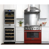 Kucht Professional 36 in. 5.2 cu ft. Propane Gas Range with Red Door and Silver Knobs - KNG361/LP-R