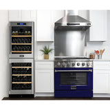 Kucht Professional 36 in. 5.2 cu ft. Propane Gas Range with Blue Door and Silver Knobs - KNG361/LP-B
