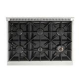 Kucht Signature 36 In. 5.2 cu ft. Natural Gas Range with Black Door and Gold Accents - KNG361-K-GOLD