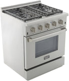 Kucht Professional 30 in. 4.2 cu ft. Natural Gas Range with Silver Knobs - KRG3080U-S