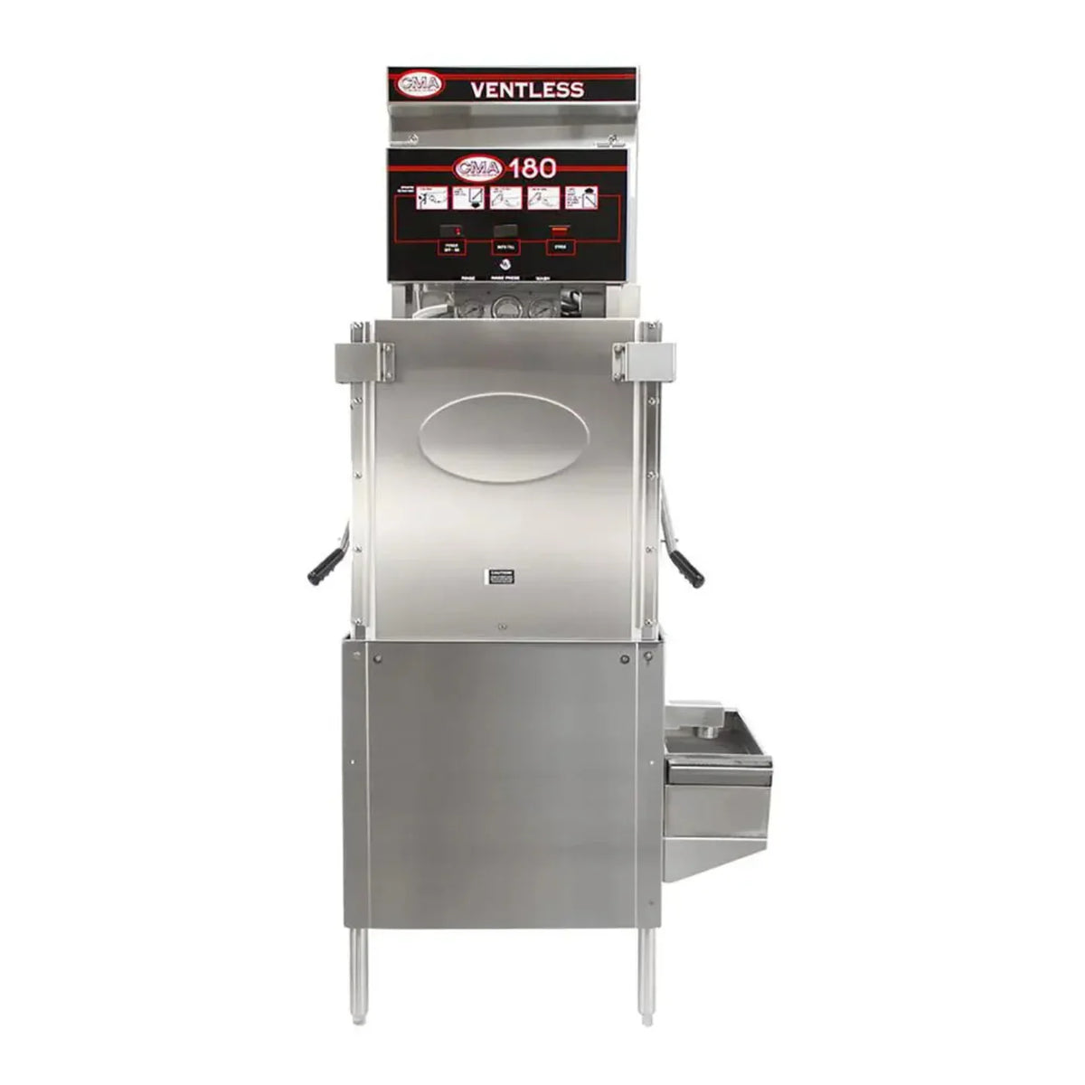 CMA Dishmachine 180-VL Single Rack High Temperature Ventless 3-Door Dishwasher with Booster, 3 Phase, 220V, 60Hz, 1HP