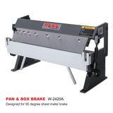 KAKA Industrial W-2420A 24" Box & Pan Brake, 20 Ga. Sheet Metal, Adjustable Fingers - 173102