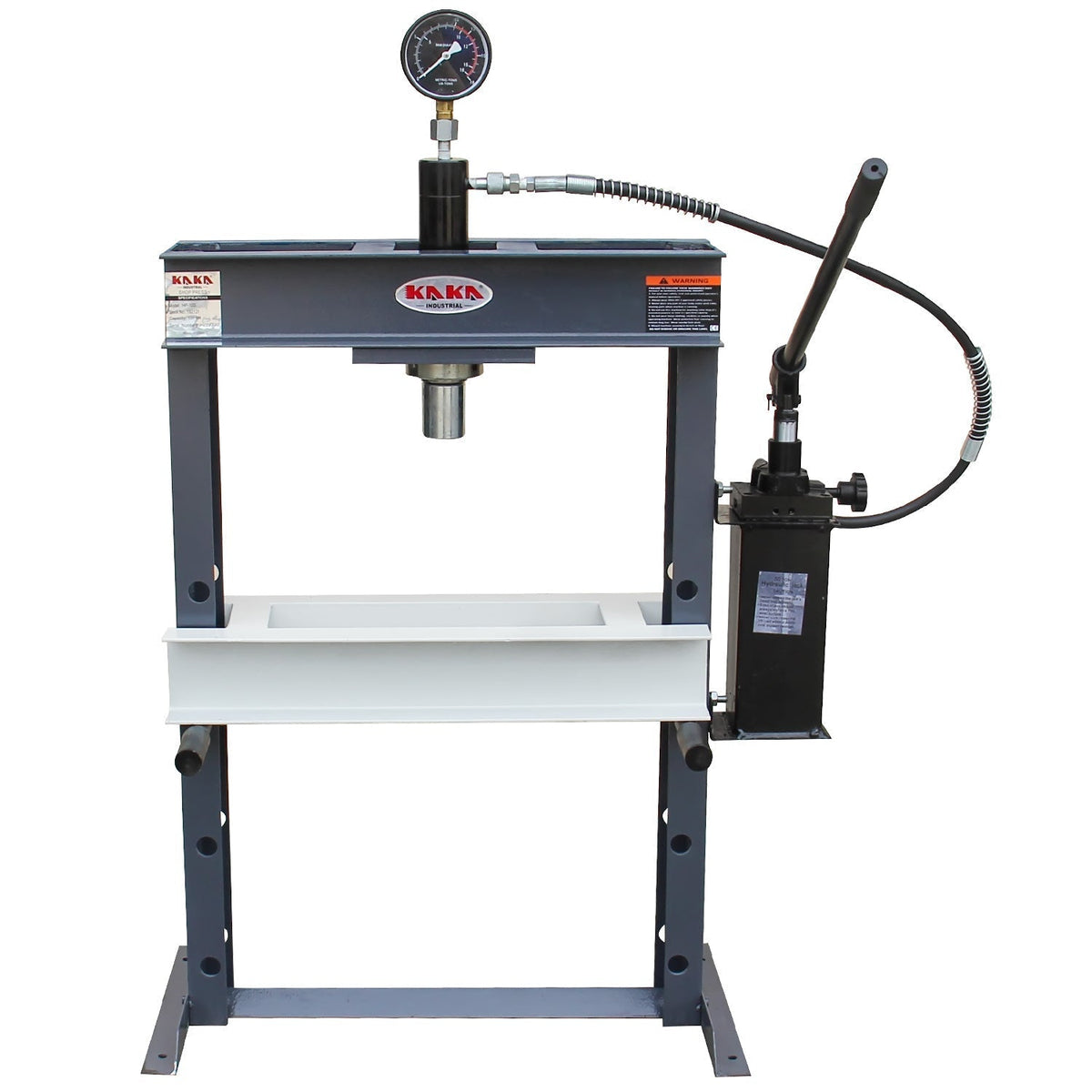 KAKA INDUSTRIAL HP-10S Hydraulic Shop Press, H-Frame Hydraulic Press with Manual Double Speed Pump,10 ton Press Capacity,7 in Stroke - 182121