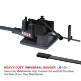KAKA Industrial UB-100 Heavy-Duty Metal Bender, High Precision Hot and Cold Strip Steel, Flat Steel, Round Steel Metal Bender - 173202-0