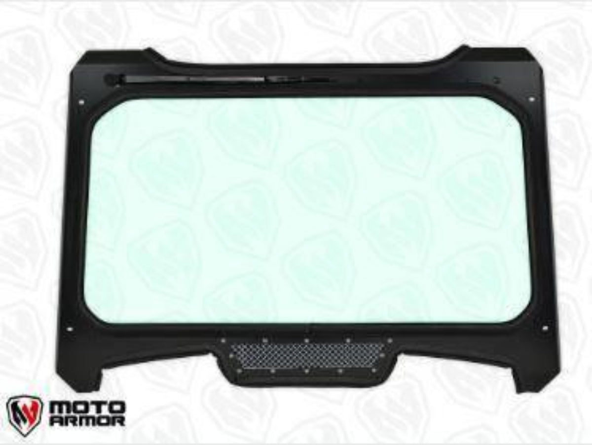 Moto Armor Polaris RZR Turbo S Full Glass Windshield (2018+) - MA-TURS-WS-GLS-BLK-C-Y