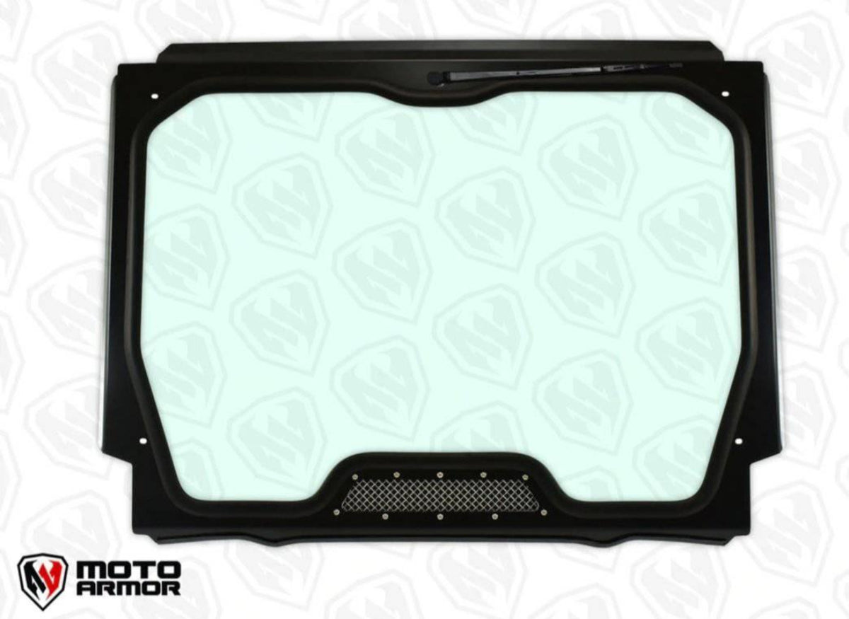 Moto Armor Polaris RZR Pro XP Full Glass Windshield (2020+) - MA-RZPRO-WS-GLS-BLK-C-Y