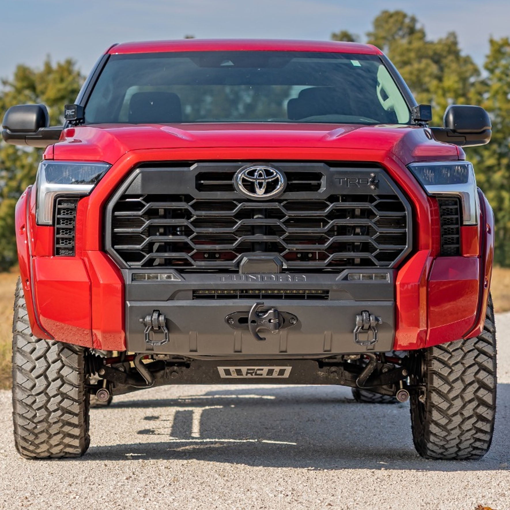 Rough Country Front Hidden Winch Mount W/d-Ring Shackles | 2022-2024 Toyota Tundra - 72003