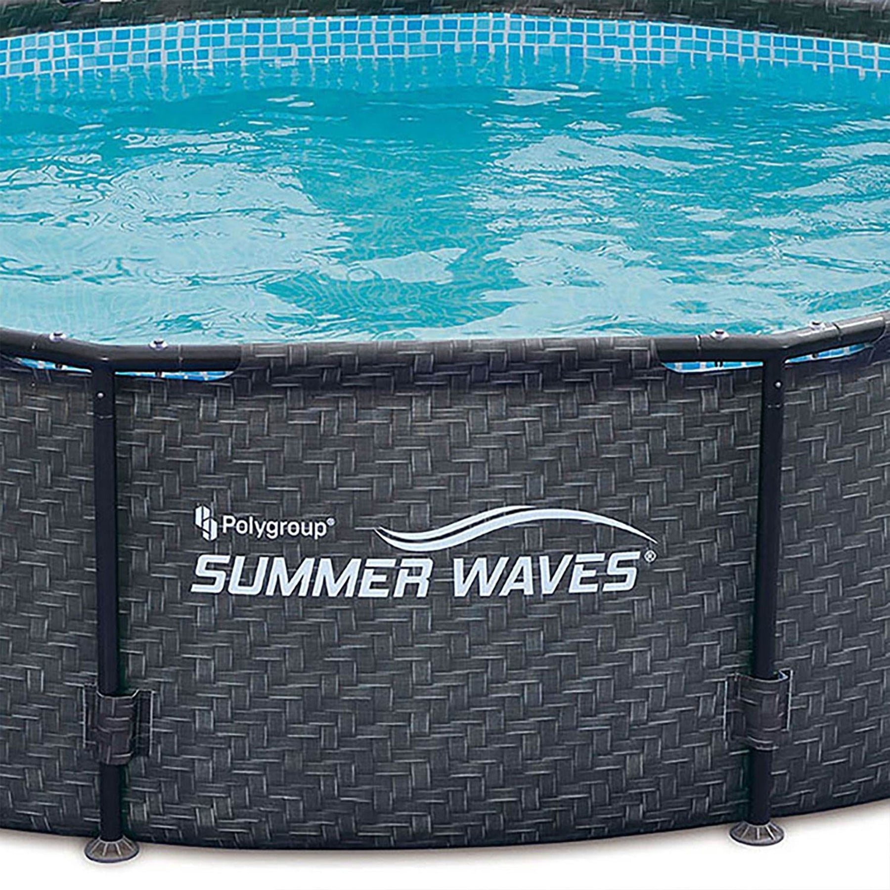 Summer Waves 14ft x 48in Outdoor Round Frame Above Ground Swimming Pool Set - 253031