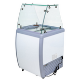 Chef AAA Commercial 26" Glass Door Ice Cream Dipping Chest Freezer Display and Sneeze Guard - FR-CN-0160-S