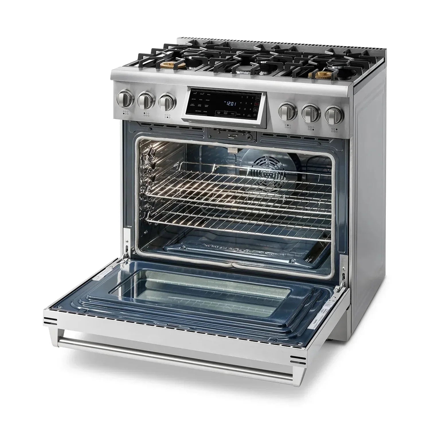 Thor Kitchen Appliance Package - 36 In. Gas Range, Range Hood, Microwave Drawer, Refrigerator, Dishwasher, AP-TRG3601-C-2