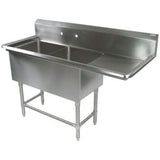 John Boos 2PB1618-1D18R 2-Compartment Pro-Bowl Sink - JB2PB16181D18R