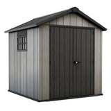 Keter Oakland 7 x 7.5 Foot Outdoor Garden Tool Storage Shed with Windows, Gray - 301444