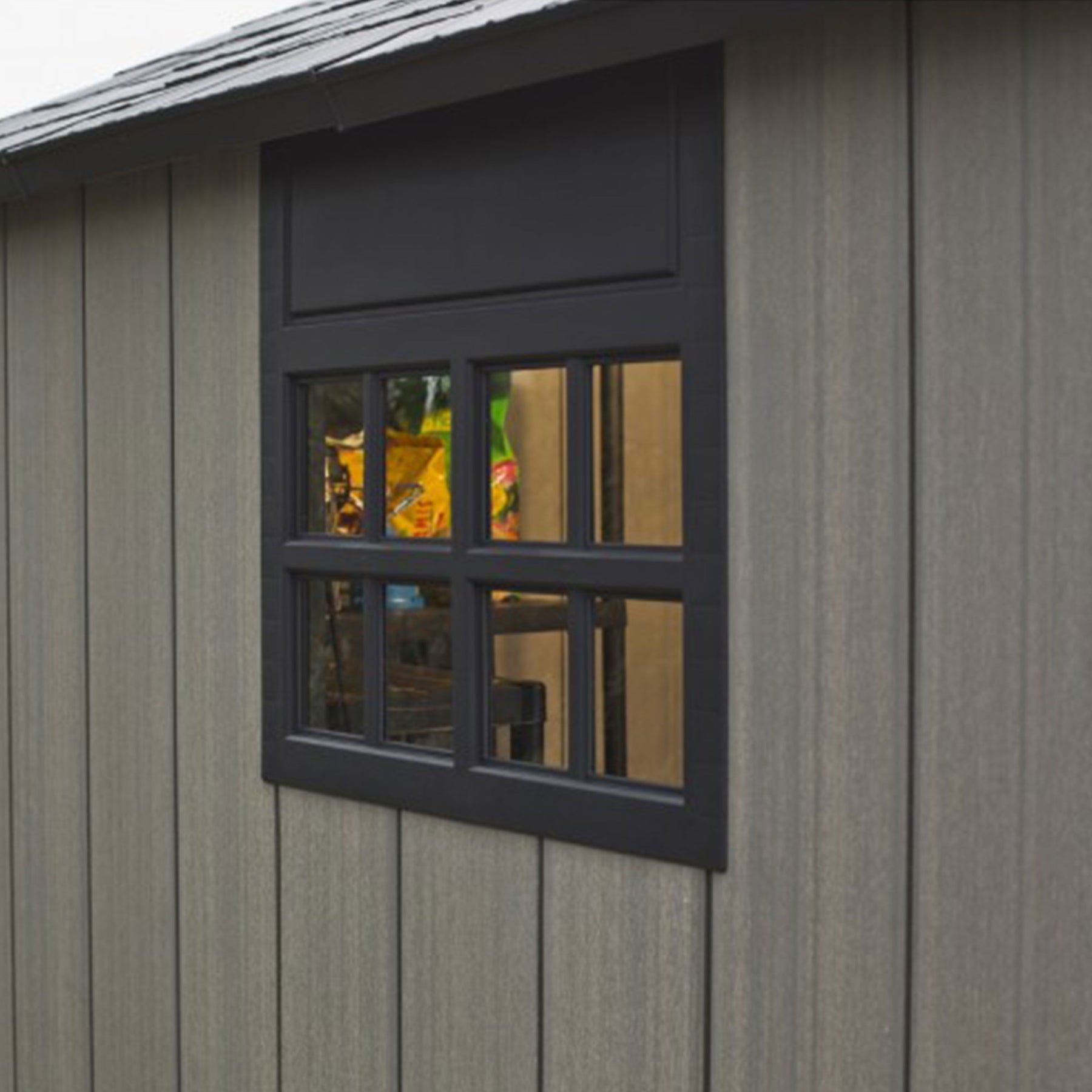 Keter Oakland 7 x 7.5 Foot Outdoor Garden Tool Storage Shed with Windows, Gray - 301444