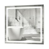 Krugg Icon 36" X 36" LED Bathroom Mirror w/ Dimmer & Defogger | Large Square Lighted Vanity Mirror ICON3636