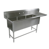 John Boos 3PB1824-1D18R 3-Compartment Pro-Bowl Sink - JB3PB18241D18R