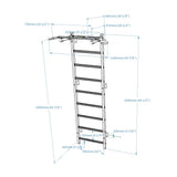 BenchK Swedish Ladder w/ Pull Up Bar - White