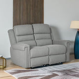 HomCom 2 Seater Recliner Sofa with Manual Pull Tab, Fabric Reclining Sofa, RV Couch, Home - B08TT573TL-1