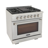 Kucht Professional 36 in. 5.2 cu ft. Natural Gas Range - KFX360-S