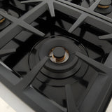 Kucht Professional 36" 5.2 cu. ft. Propane Gas Range in Black with True Simmer Burners - KFX3600X/LP-BK