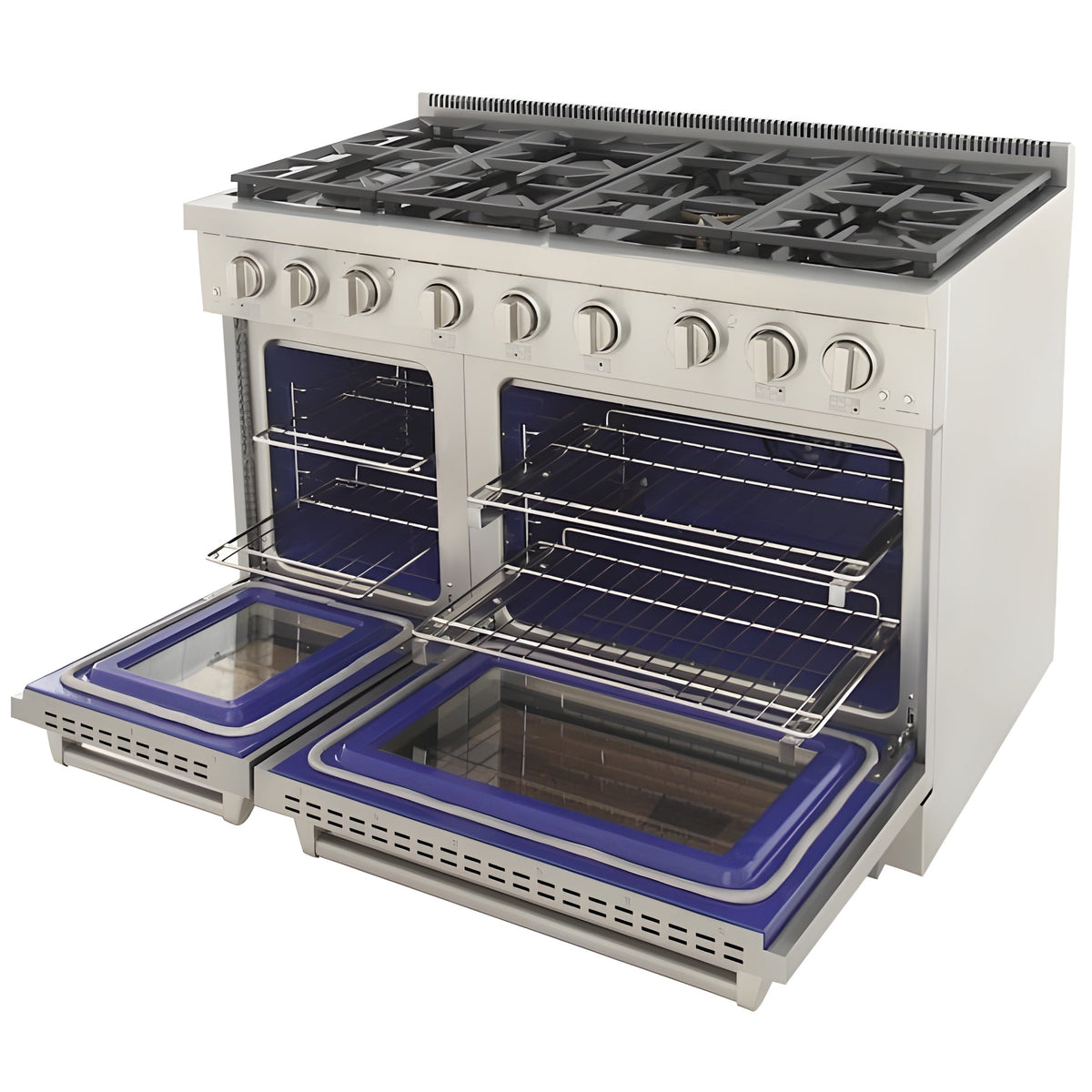 Kucht Professional 48" 6.7 cu. ft. Natural Gas Range in Stainless Steel with True Simmer Burners - KFX4800X-S