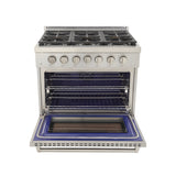 Kucht Professional 36 in. 5.2 cu ft. Propane Gas Range - KFX360/LP-S