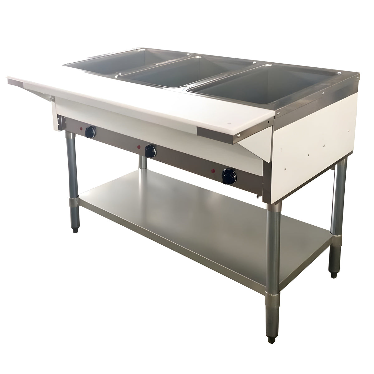 Chef AAA Commercial 44" Electric Steam Table with 3 Pan Size Tray - FW-CN-0003-H