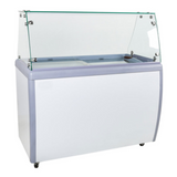 Chef AAA Commercial 50" Glass Door Ice Cream Dipping Chest Freezer and Sneeze Guard Display - FR-CN-0360-S