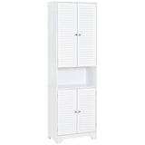 HomCom Tall Narrow Bathroom Storage Cabinet with Doors and Shelf Adjustability - B08BCH9T6H-1