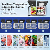 AOBOSI Portable Refrigerator on Wheels Dual Door Dual Zone 60qt/57L - J57